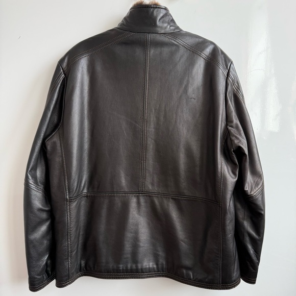 Andrew Marc VTG Black Leather Jacket with Removable Rabbit Fur Vest Lining - Picture 3 of 17